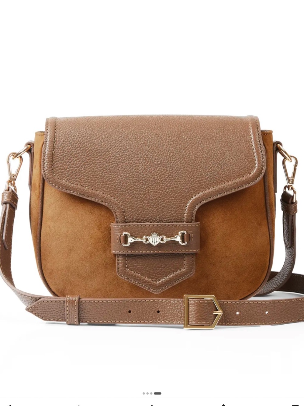Fairfax & Favor Fitzwilliam Tan Suede Leather Saddle Crossbody Bag